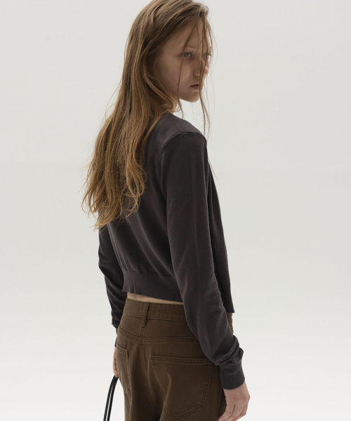 LCDC TM（エルシーディーシーティーエム）の「ASYMMETRIC LAYERED CARDIGAN (BROWN)（カーディガン/ボレロ・レディース・その他・OS）」の6枚目の写真
