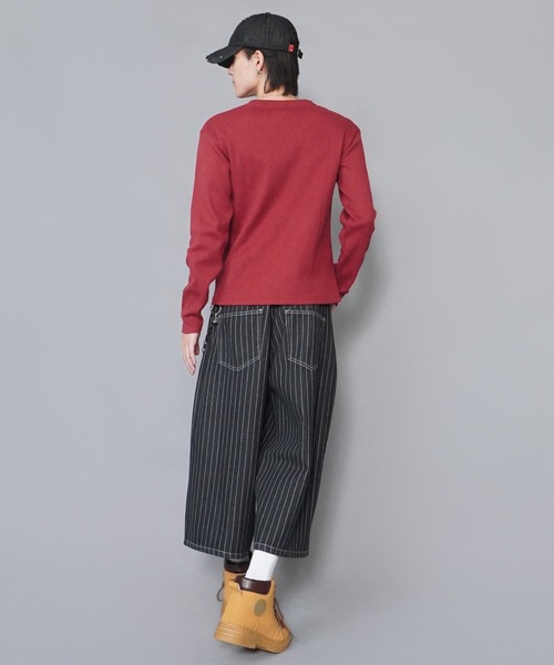 SPINNS(スピンズ)の「短丈ワッフルヘンリーネック長袖Tシャツ/サーマル/ダークロゴ(Tシャツ/カットソー・メンズ・ブラック系その他/アイボリー/ワイン/カモフラージュ・ONESIZE)」の7枚目の写真