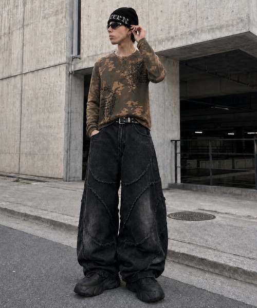 SPINNS(スピンズ)の「短丈ワッフルヘンリーネック長袖Tシャツ/サーマル/ダークロゴ(Tシャツ/カットソー・メンズ・ブラック系その他/アイボリー/ワイン/カモフラージュ・ONESIZE)」の18枚目の写真