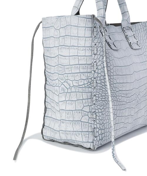 POMTATA(ポンタタ)の「POMTATA/ポンタタ/SHACK TOTE(トートバッグ・メンズ・ホワイト・F)」の4枚目の写真