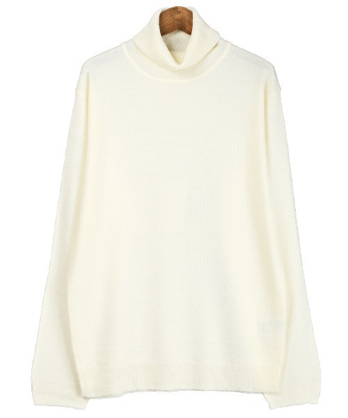 LUXSTYLE(ラグスタイル)の「カシミヤタッチタートルネックセーター(ニット/セーター・メンズ・ホワイト/ブラック・L/M/S)」の9枚目の写真