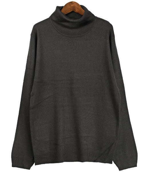LUXSTYLE(ラグスタイル)の「カシミヤタッチタートルネックセーター(ニット/セーター・メンズ・ホワイト/ブラック・L/M/S)」の12枚目の写真