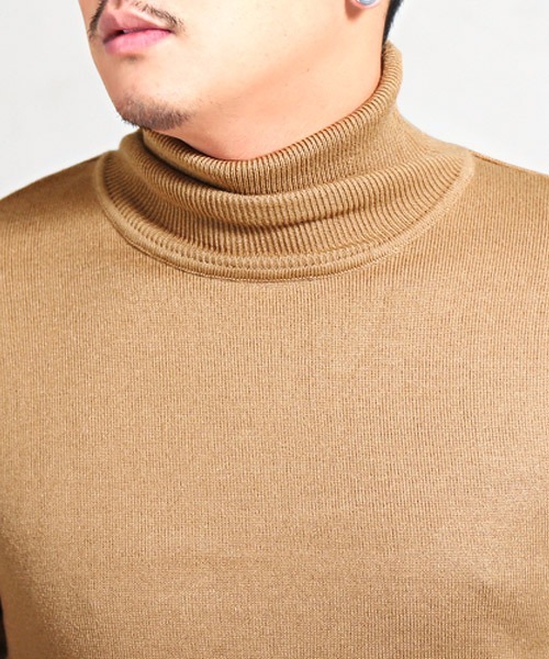 LUXSTYLE(ラグスタイル)の「カシミヤタッチタートルネックセーター(ニット/セーター・メンズ・ホワイト/ブラック・L/M/S)」の13枚目の写真