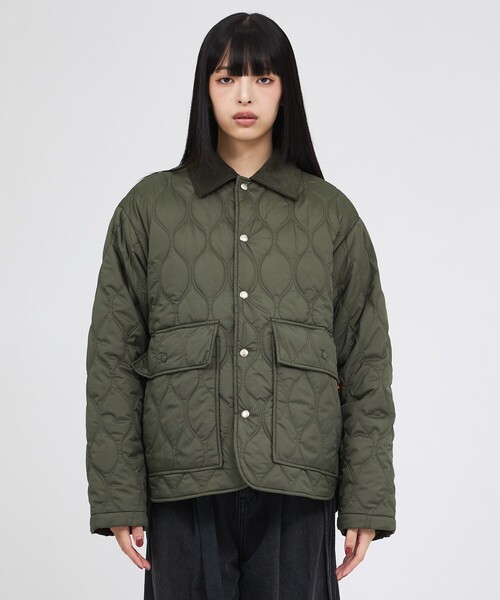UNIVERSAL OVERALL(ユニバーサルオーバーオール)の「【UNIVERSAL OVERALL/ユニバーサルオーバーオール】QUILT HALFCOAT/キルティングジャケット/秋冬アウター【WEB限定】(ブルゾン・レディース・カーキ・フリー)」の8枚目の写真