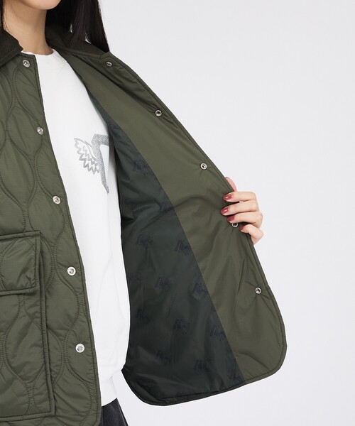 UNIVERSAL OVERALL(ユニバーサルオーバーオール)の「【UNIVERSAL OVERALL/ユニバーサルオーバーオール】QUILT HALFCOAT/キルティングジャケット/秋冬アウター【WEB限定】(ブルゾン・レディース・カーキ・フリー)」の18枚目の写真