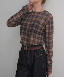 【Rashik】チェック柄シアートップス