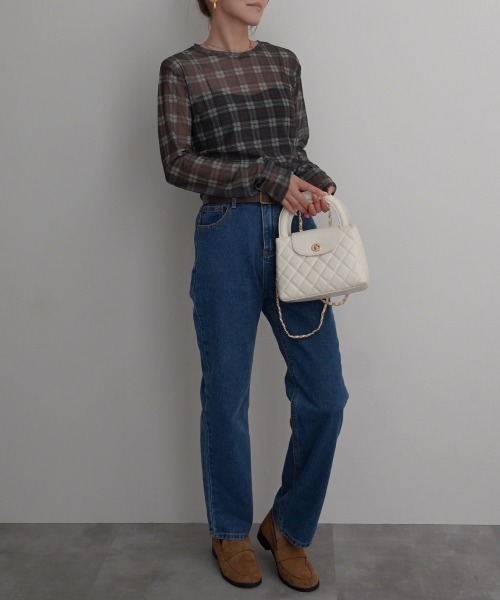 Rashik(ラシク)の「【Rashik】チェック柄シアートップス(Tシャツ/カットソー・レディース・レッド/イエロー/グリーン・FREE)」の7枚目の写真