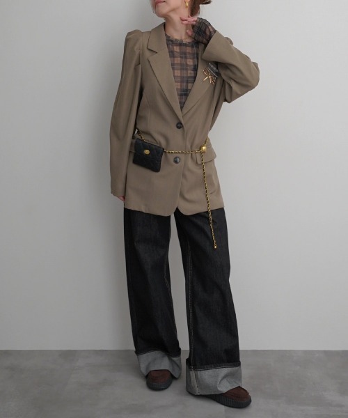 Rashik(ラシク)の「【Rashik】チェック柄シアートップス(Tシャツ/カットソー・レディース・レッド/イエロー/グリーン・FREE)」の13枚目の写真