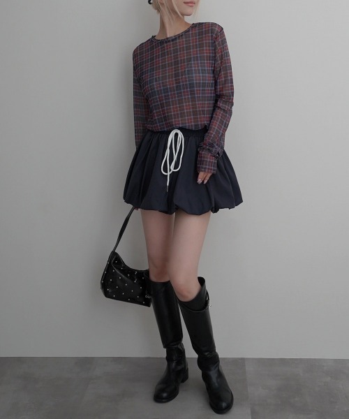 Rashik(ラシク)の「【Rashik】チェック柄シアートップス(Tシャツ/カットソー・レディース・レッド/イエロー/グリーン・FREE)」の18枚目の写真