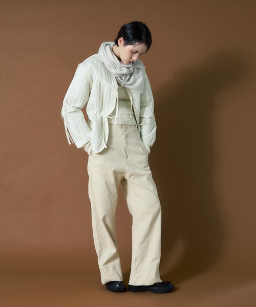 THE GOODLAND MARKET(ザグッドランドマーケット)の「cwtch CORDUROY WIDE PANTS(その他パンツ・レディース・ボルドー/アイボリー/ネイビー・2/1)」の2枚目の写真