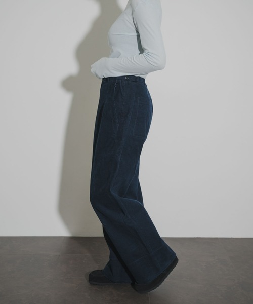 THE GOODLAND MARKET(ザグッドランドマーケット)の「cwtch CORDUROY WIDE PANTS(その他パンツ・レディース・ボルドー/アイボリー/ネイビー・2/1)」の9枚目の写真