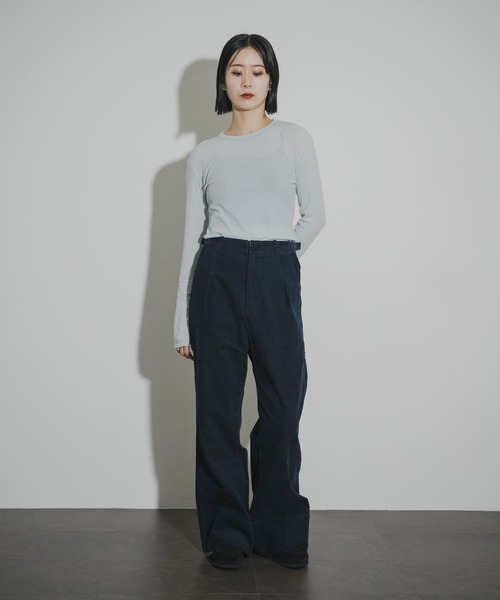 THE GOODLAND MARKET(ザグッドランドマーケット)の「cwtch CORDUROY WIDE PANTS(その他パンツ・レディース・ボルドー/アイボリー/ネイビー・2/1)」の11枚目の写真