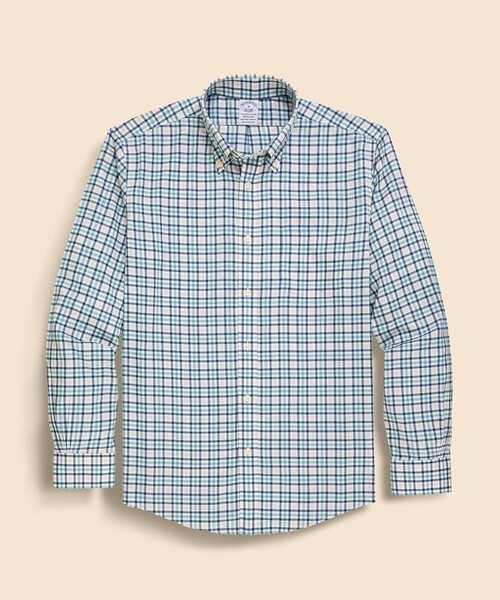 BROOKS BROTHERS(ブルックスブラザーズ)の「ストレッチコットンツイル チェック カジュアルシャツ Regular Fit(シャツ/ブラウス・メンズ・ホワイト×ブルー/ライトブルー/グレー/ネイビー・X-LARGE/SMALL/MEDIUM/LARGE)」の2枚目の写真