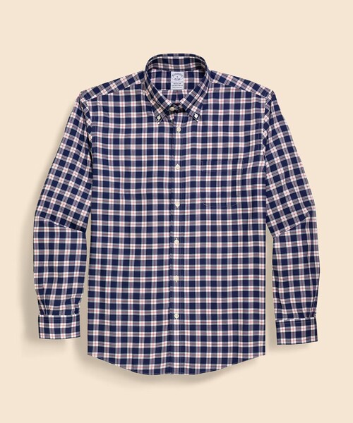 BROOKS BROTHERS(ブルックスブラザーズ)の「ストレッチコットンツイル チェック カジュアルシャツ Regular Fit(シャツ/ブラウス・メンズ・ホワイト×ブルー/ライトブルー/グレー/ネイビー・X-LARGE/SMALL/MEDIUM/LARGE)」の1枚目の写真