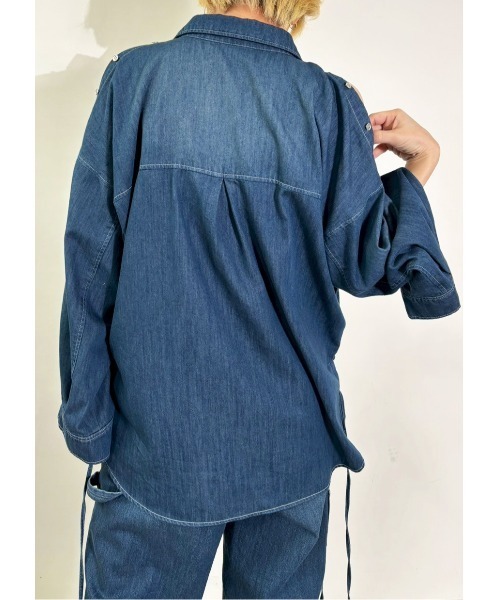 MIDVEIN(ミッドヴェイン)の「race down SH denim(シャツ/ブラウス・レディース・ブルー/ネイビー・FREE)」の9枚目の写真