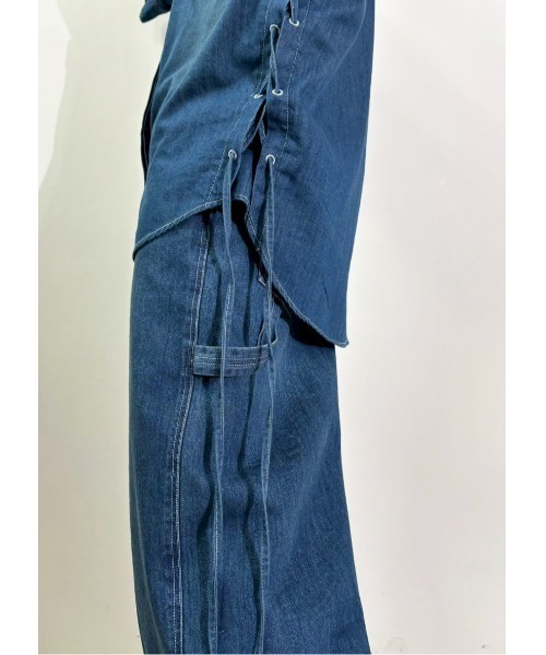 MIDVEIN(ミッドヴェイン)の「race down SH denim(シャツ/ブラウス・レディース・ブルー/ネイビー・FREE)」の10枚目の写真