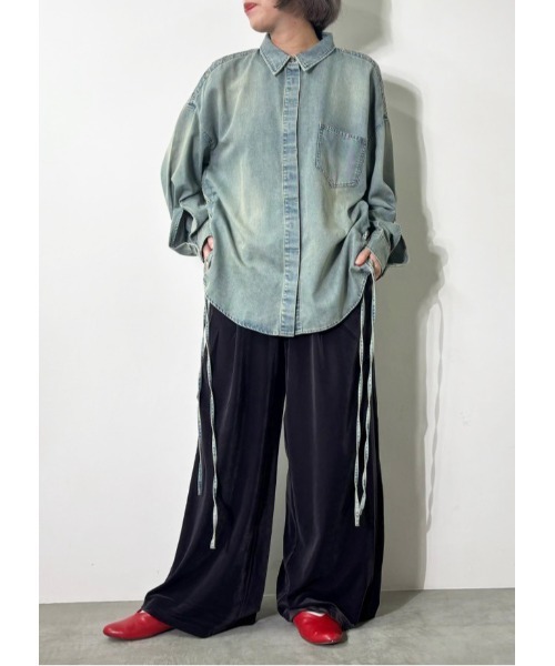 MIDVEIN(ミッドヴェイン)の「race down SH denim(シャツ/ブラウス・レディース・ブルー/ネイビー・FREE)」の13枚目の写真