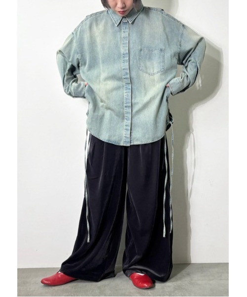 MIDVEIN(ミッドヴェイン)の「race down SH denim(シャツ/ブラウス・レディース・ブルー/ネイビー・FREE)」の3枚目の写真