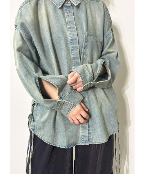 MIDVEIN(ミッドヴェイン)の「race down SH denim(シャツ/ブラウス・レディース・ブルー/ネイビー・FREE)」の17枚目の写真