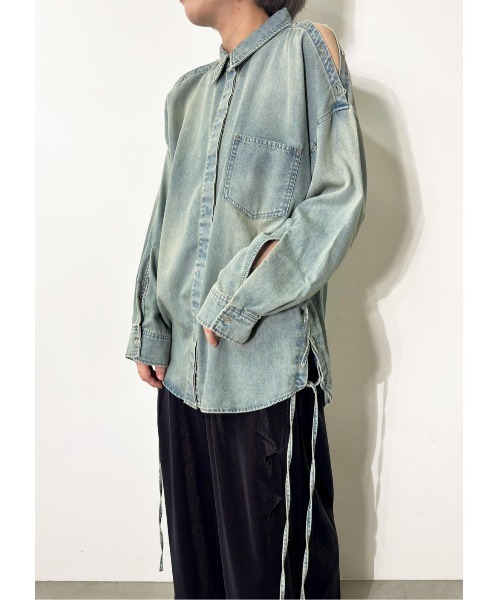 MIDVEIN(ミッドヴェイン)の「race down SH denim(シャツ/ブラウス・レディース・ブルー/ネイビー・FREE)」の5枚目の写真