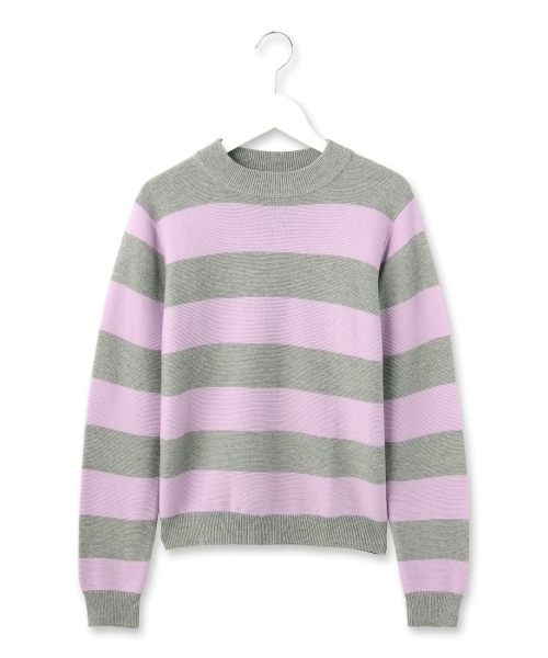 AG by aquagirl（エージーバイアクアガール）の「ワイドピッチボーダーニット（ニット/セーター・レディース・ホワイト/グレー/ブルー・38）」の3枚目の写真