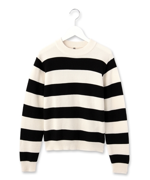 AG by aquagirl（エージーバイアクアガール）の「ワイドピッチボーダーニット（ニット/セーター・レディース・ホワイト/グレー/ブルー・38）」の2枚目の写真