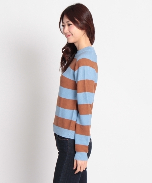 AG by aquagirl（エージーバイアクアガール）の「ワイドピッチボーダーニット（ニット/セーター・レディース・ホワイト/グレー/ブルー・38）」の5枚目の写真