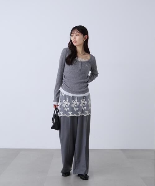 FREE'S MART（フリーズマート）の「◆レースセットストレートワイドパンツ（その他パンツ・レディース・ブラウン/グレー・SMALL/MEDIUM）」の14枚目の写真