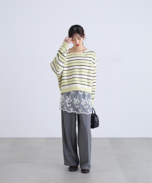 FREE'S MART（フリーズマート）の「◆レースセットストレートワイドパンツ（その他パンツ・レディース・ブラウン/グレー・SMALL/MEDIUM）」の19枚目の写真