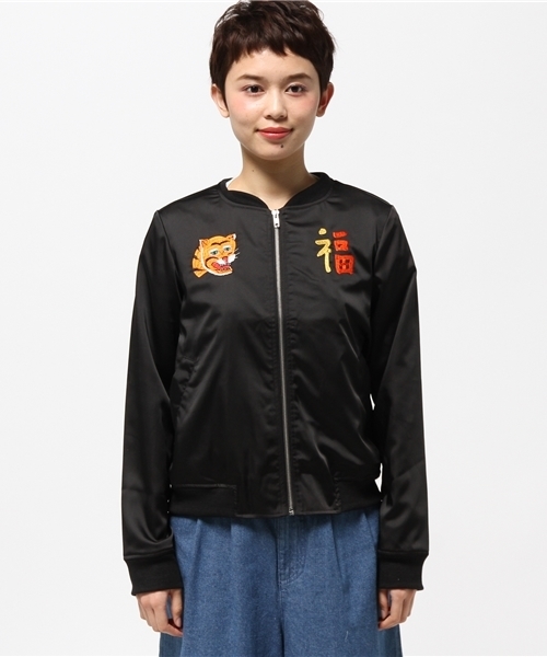 CIAOPANIC（チャオパニック）の「【Ciaopanic】　刺繍ZIPブルゾン（ブルゾン・レディース・ブラック/ネイビー・FREE）」の6枚目の写真