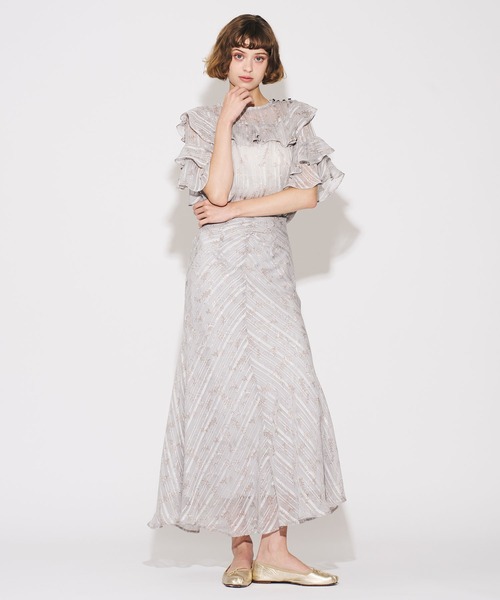 ME COUTURE（ミークチュール）の「25th シアーノスタルフルールスカート（スカート・レディース・アイボリー/ライトブルー・1/0）」の4枚目の写真