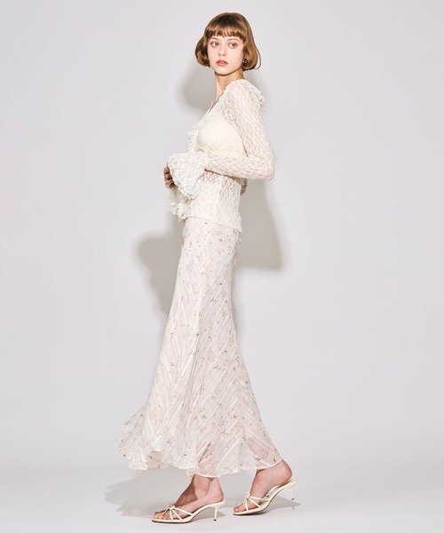 ME COUTURE（ミークチュール）の「25th シアーノスタルフルールスカート（スカート・レディース・アイボリー/ライトブルー・1/0）」の8枚目の写真