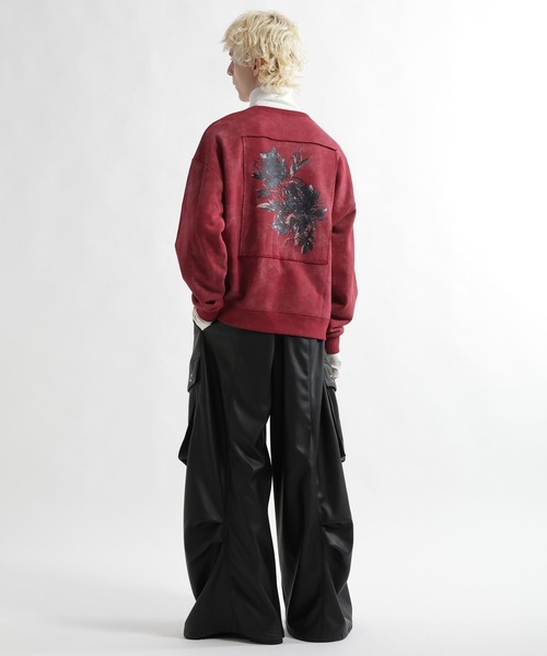 HARE（ハレ）の「フラワーアートピグメントバックプリントスウェット(HARE)（スウェット・メンズ・グレー/レッド/ブラック・FREE）」の9枚目の写真