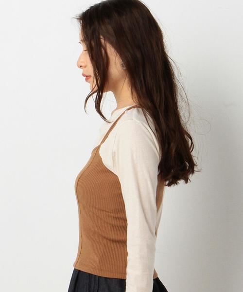 Another Edition(アナザーエディション)の「スパンテレコキャミソール/AEMFC TCスパンテレコキャミ◆(キャミソール・レディース・ホワイト/ブラック/ベージュ/ネイビー・FREE)」の7枚目の写真