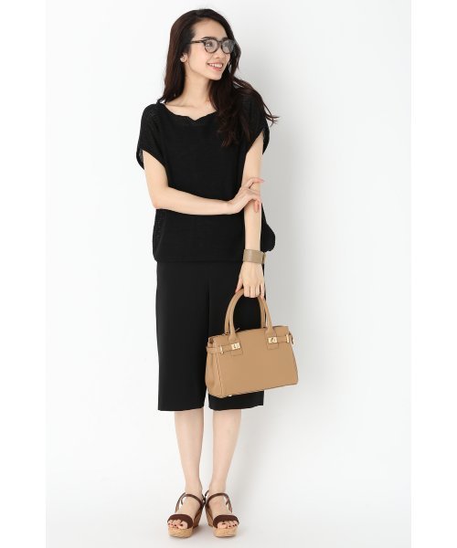 Noble（ノーブル）の「ギマコットン ドチガイテンジク2WAYプルオーバー◆（ニット/セーター・レディース・ベージュ/ライトグレー/ブラック・FREE）」の4枚目の写真