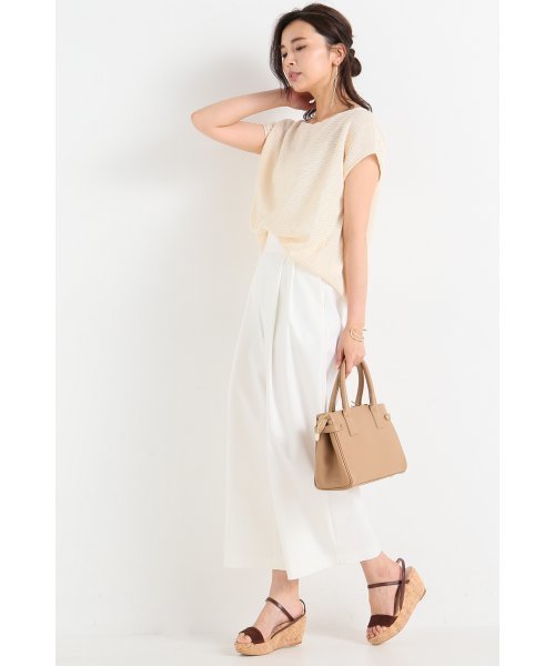 Noble（ノーブル）の「ギマコットン ドチガイテンジク2WAYプルオーバー◆（ニット/セーター・レディース・ベージュ/ライトグレー/ブラック・FREE）」の8枚目の写真