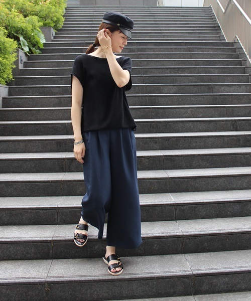 Noble（ノーブル）の「ギマコットン ドチガイテンジク2WAYプルオーバー◆（ニット/セーター・レディース・ベージュ/ライトグレー/ブラック・FREE）」の22枚目の写真