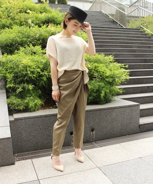 Noble（ノーブル）の「ギマコットン ドチガイテンジク2WAYプルオーバー◆（ニット/セーター・レディース・ベージュ/ライトグレー/ブラック・FREE）」の19枚目の写真