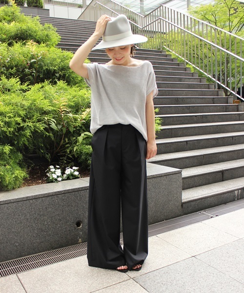 Noble（ノーブル）の「ギマコットン ドチガイテンジク2WAYプルオーバー◆（ニット/セーター・レディース・ベージュ/ライトグレー/ブラック・FREE）」の18枚目の写真