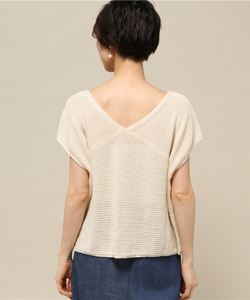 Noble（ノーブル）の「ギマコットン ドチガイテンジク2WAYプルオーバー◆（ニット/セーター・レディース・ベージュ/ライトグレー/ブラック・FREE）」の15枚目の写真