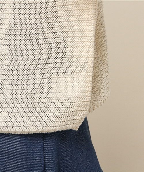 Noble（ノーブル）の「ギマコットン ドチガイテンジク2WAYプルオーバー◆（ニット/セーター・レディース・ベージュ/ライトグレー/ブラック・FREE）」の9枚目の写真