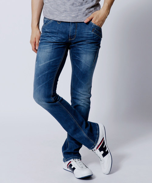 NICOLE CLUB FOR MEN（ニコルクラブフォーメン）の「ライクラストレッチデニムパンツ（デニムパンツ・メンズ・ホワイト/ネイビー/ターコイズブルー・LARGE/X-LARGE/MEDIUM/SMALL）」の3枚目の写真