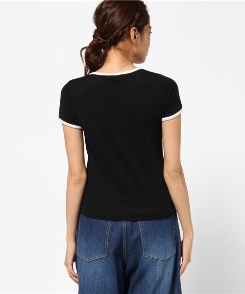 MOUSSY（マウジー）の「PEOPLE POWER RINGER TSJ（Tシャツ/カットソー・レディース・ホワイト/イエロー/ブラック・1/2）」の13枚目の写真