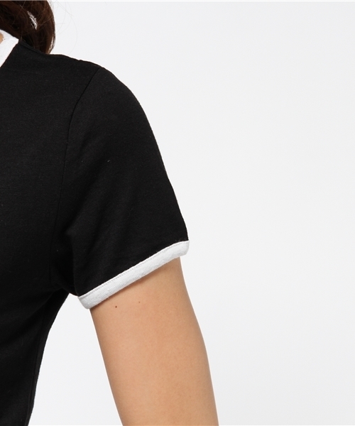 MOUSSY（マウジー）の「PEOPLE POWER RINGER TSJ（Tシャツ/カットソー・レディース・ホワイト/イエロー/ブラック・1/2）」の5枚目の写真