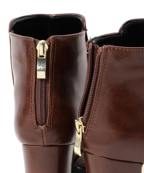 SESTO（セスト）の「チャンキーヒールのバックファスナーショートブーツ（ブーツ・レディース・ブラック系その他/ブラック系その他2/ブラウン系その他/ダークブラウン/ブラック・L/3L/S/M/LL）」の22枚目の写真