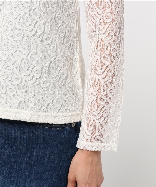 MOUSSY(マウジー)の「BOW TIE LACE TOPS(Tシャツ/カットソー・レディース・ブラック/ホワイト/ボルドー・FREE)」の10枚目の写真