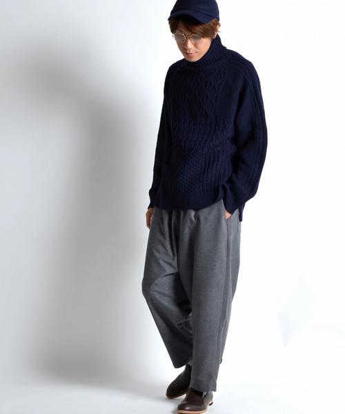 SHIPS JET BLUE(シップスジェットブルー)の「SHIPS JET BLUE: クレイジーパターン ケーブルタートルネックニット■(ニット/セーター・メンズ・キャメル/ネイビー/オフホワイト・SMALL/LARGE/MEDIUM)」の6枚目の写真