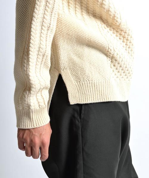 SHIPS JET BLUE(シップスジェットブルー)の「SHIPS JET BLUE: クレイジーパターン ケーブルタートルネックニット■(ニット/セーター・メンズ・キャメル/ネイビー/オフホワイト・SMALL/LARGE/MEDIUM)」の11枚目の写真