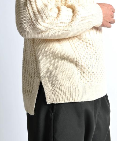 SHIPS JET BLUE(シップスジェットブルー)の「SHIPS JET BLUE: クレイジーパターン ケーブルタートルネックニット■(ニット/セーター・メンズ・キャメル/ネイビー/オフホワイト・SMALL/LARGE/MEDIUM)」の12枚目の写真