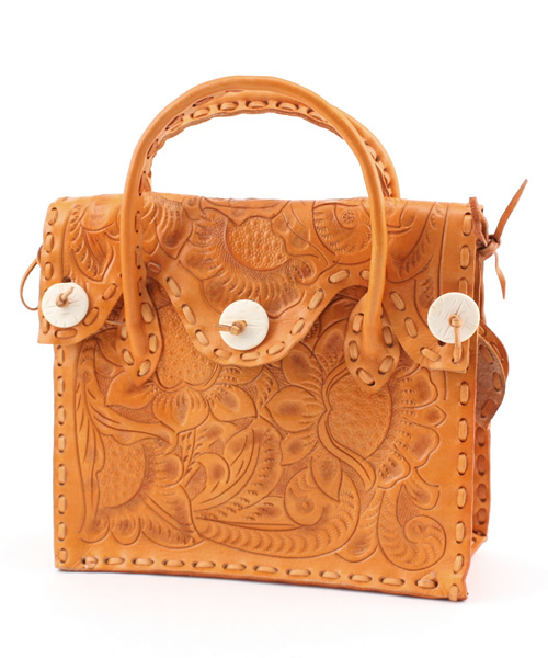 GRACE CONTINENTAL（グレースコンチネンタル）の「カービングバッグ柄小　エスニック（ハンドバッグ・レディース・ブラウン/ダークブラウン/ブラック・ﾌﾘ-）」の3枚目の写真